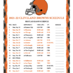 Printable 2021 2022 Cleveland Browns Schedule