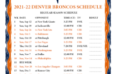 2021 2022 Denver Broncos Schedule Printable
