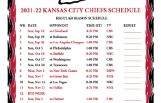 Kc Chiefs 2021-2022 Schedule Printable