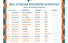 Miami Dolphins 2022 Printable Schedule