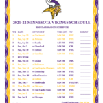 Printable 2021 2022 Minnesota Vikings Schedule