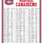 Printable 2021 2022 Montreal Canadiens Schedule