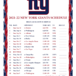 Printable 2021 2022 New York Giants Schedule