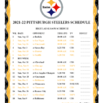 Printable 2021 2022 Pittsburgh Steelers Schedule