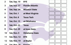 Printable Kansas State Wildcats Football Schedule 2016 Kansas State
