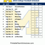 Printable Michigan Wolverines Football Schedule 2016 Michigan