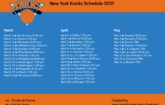 Printable New York Knicks Schedule Free NYK TV Schedule For 2020 21