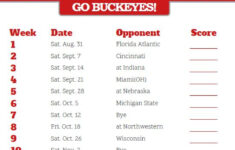 Printable Ohio State Buckeyes Football Schedule Ohio State Buckeyes