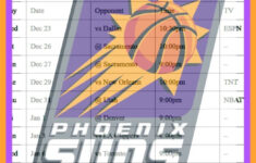 Printable Phoenix Suns Schedule And TV Schedule For 2020 21 Season