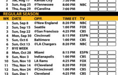 Printable Pittsburgh Steelers 2019 Schedule Pittsburgh Steelers