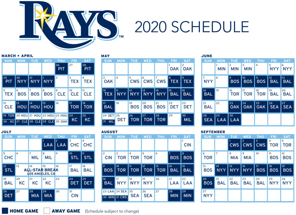 Rays Will Finish 2020 Season With High Profile Games Against Yankees