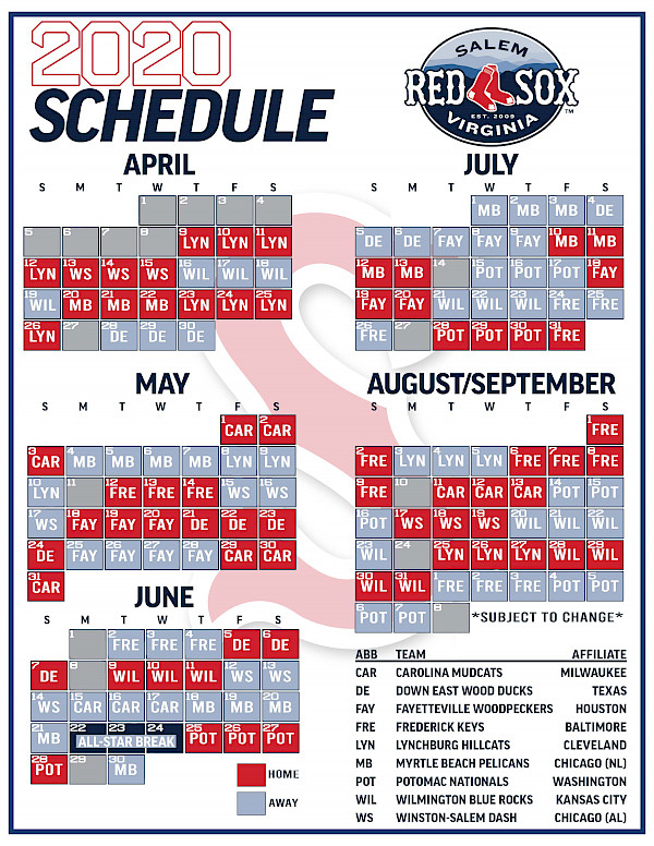 Salem Red Sox Schedule 2022 State Schedule 2022