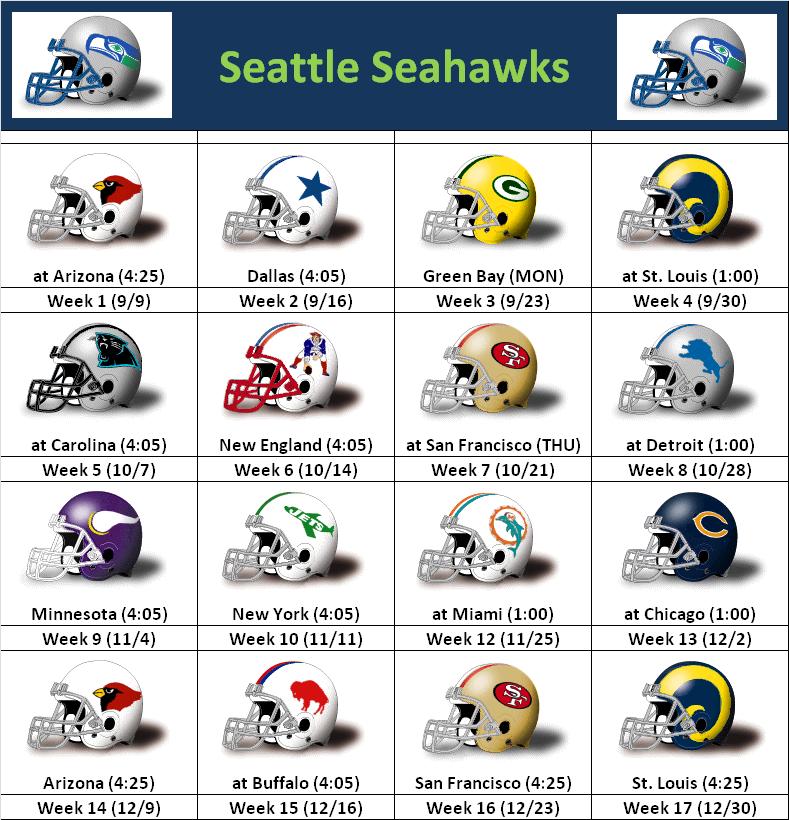 Seahawks Schedule In Seattle