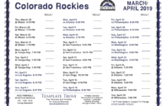 Colorado Rockies Printable Schedule 2023