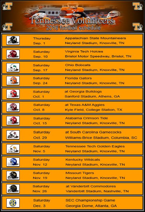 The 25 Best Tennessee Football Schedule Ideas On Pinterest Tennessee 
