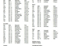 Toronto Raptors Printable Schedule 2021 22