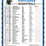 University Of Kentucky Printable Basketball Schedule FreePrintableTM
