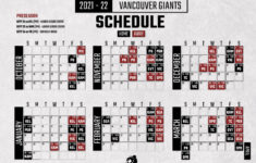 Vancouver Giants Announce 2021 2022 Regular Season Schedule