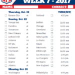 Week 7 NFL Schedule In Mountain Time Zone Nfl Fantasy Football