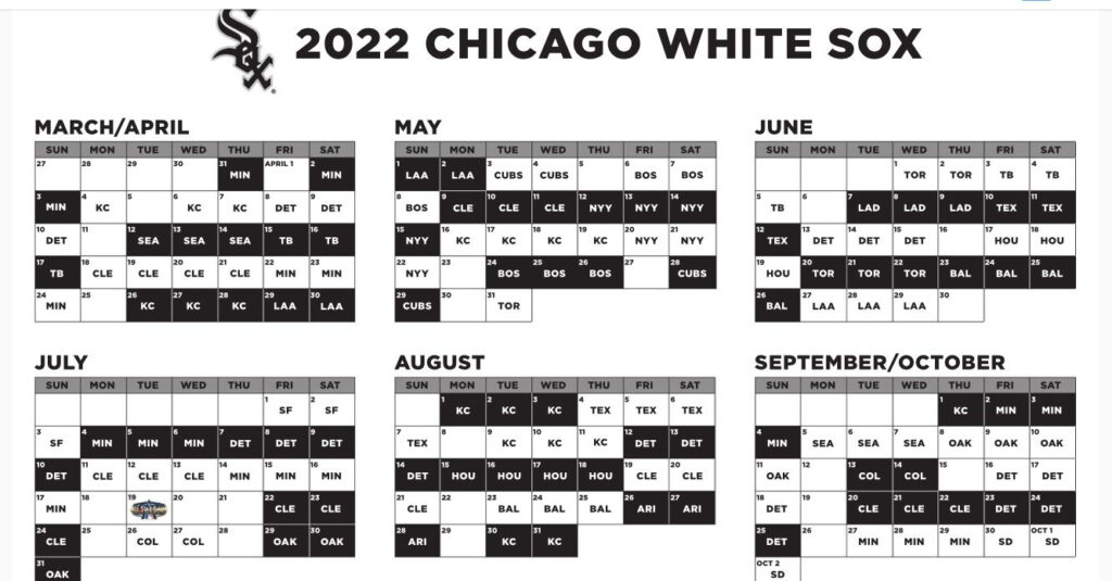 White Sox Announce 2022 Schedule Chicago Sun Times